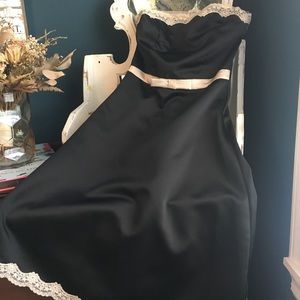 Black strapless dress